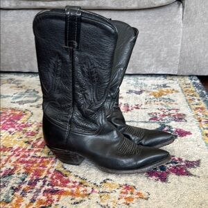 Tony Lama Black Vintage Cowboy Boots